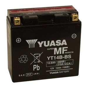 YUASA YT14B-BS-12V MF VRLA - Dry Cell, Includes Acid Pack 