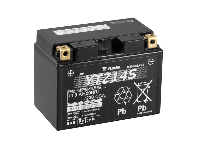 YUASA TTZ14S-12V MF VRLA - Dry Cell, Includes Acid Pack click to zoom image