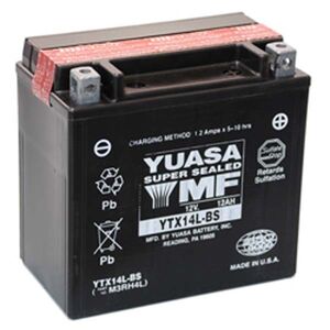 YUASA YTX14LBS-12V MF VRLA - Dry Cell, Includes Acid Pack 