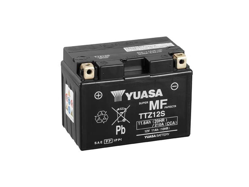YUASA TTZ12S-12V MF VRLA - Dry Cell, Includes Acid Pack click to zoom image