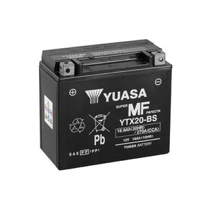 YUASA YTX20-BS-12V MF VRLA - Dry Cell, Includes Acid Pack 