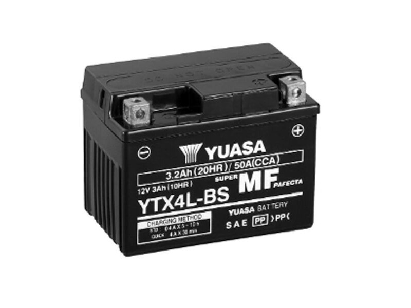 YUASA YTX4L (WC) 12V Factory Activated MF VRLA Battery click to zoom image