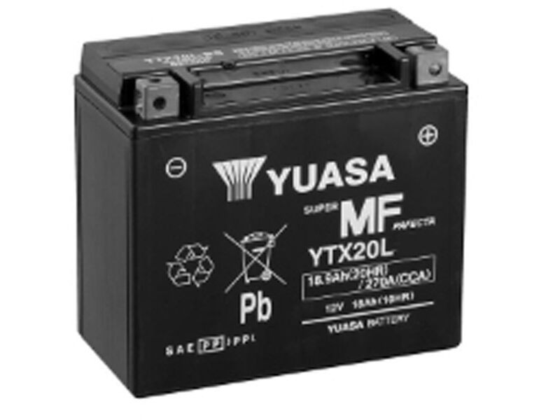 YUASA YTX20L (WC) 12V Factory Activated MF VRLA Battery click to zoom image