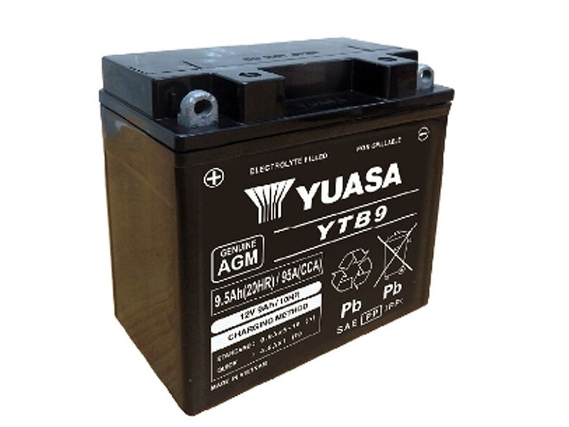 YUASA YTB9 (WC) 12V Factory Activated MF VRLA Battery (MF YB9-B) click to zoom image