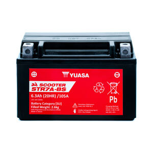 YUASA STR7A-BS (WC) 12V MF VRLA Scooter Battery click to zoom image