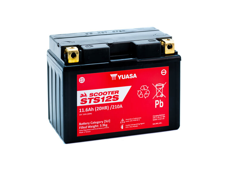 YUASA STS12S (WC) 12V MF VRLA Scooter Battery click to zoom image